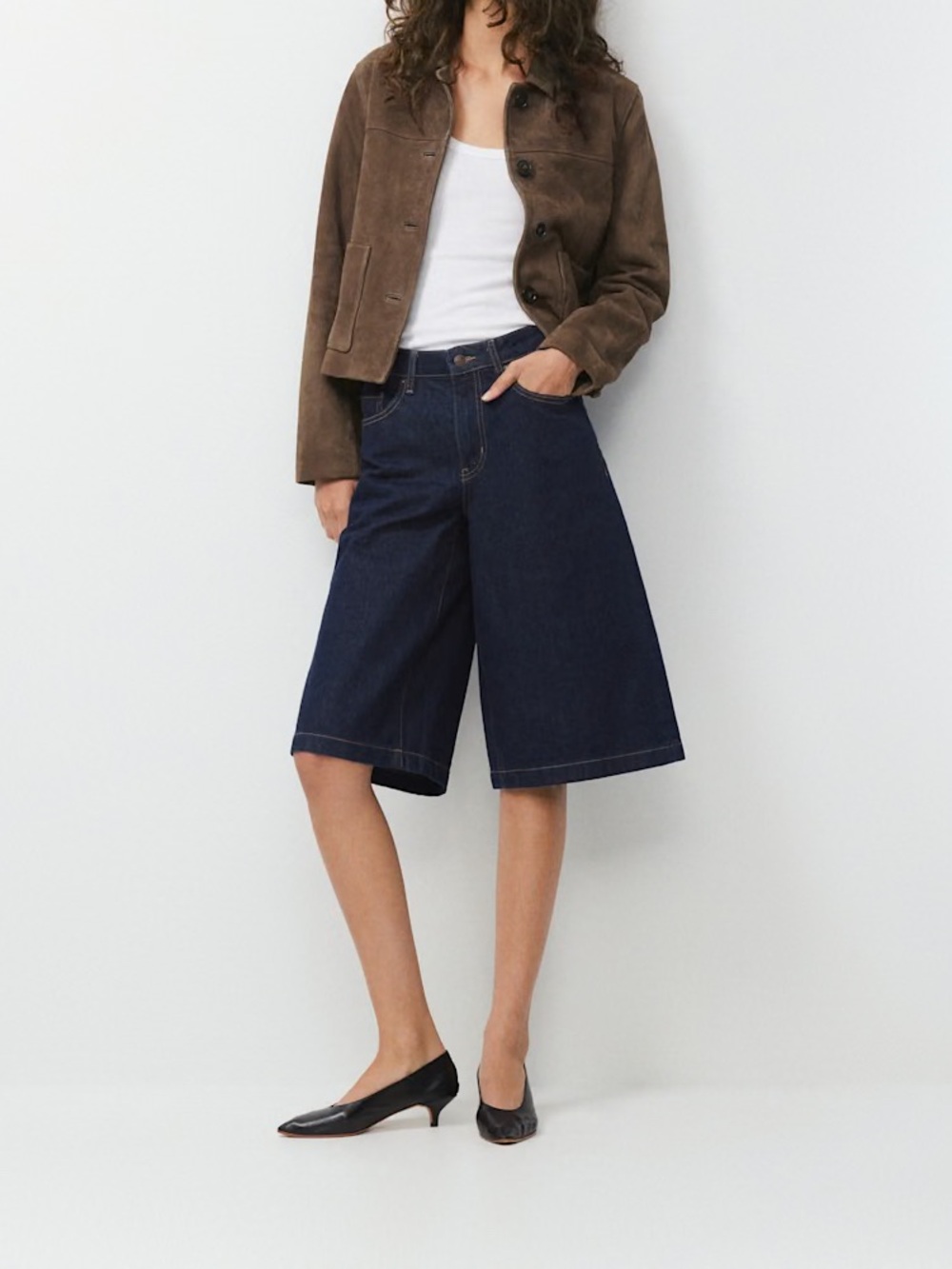 Wilfred Publicity Below Knee Denim Shorts